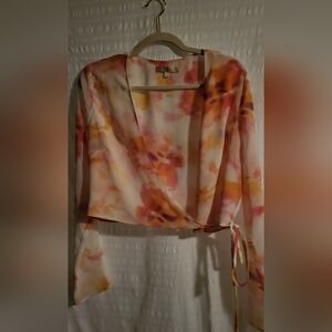 Wayf cropped sheer jacket. NWOT. Great for extra coverage.  Sheer and flowy.